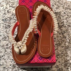 Tory Burch Tatiana Pearlescent Thong Sandal 8.5